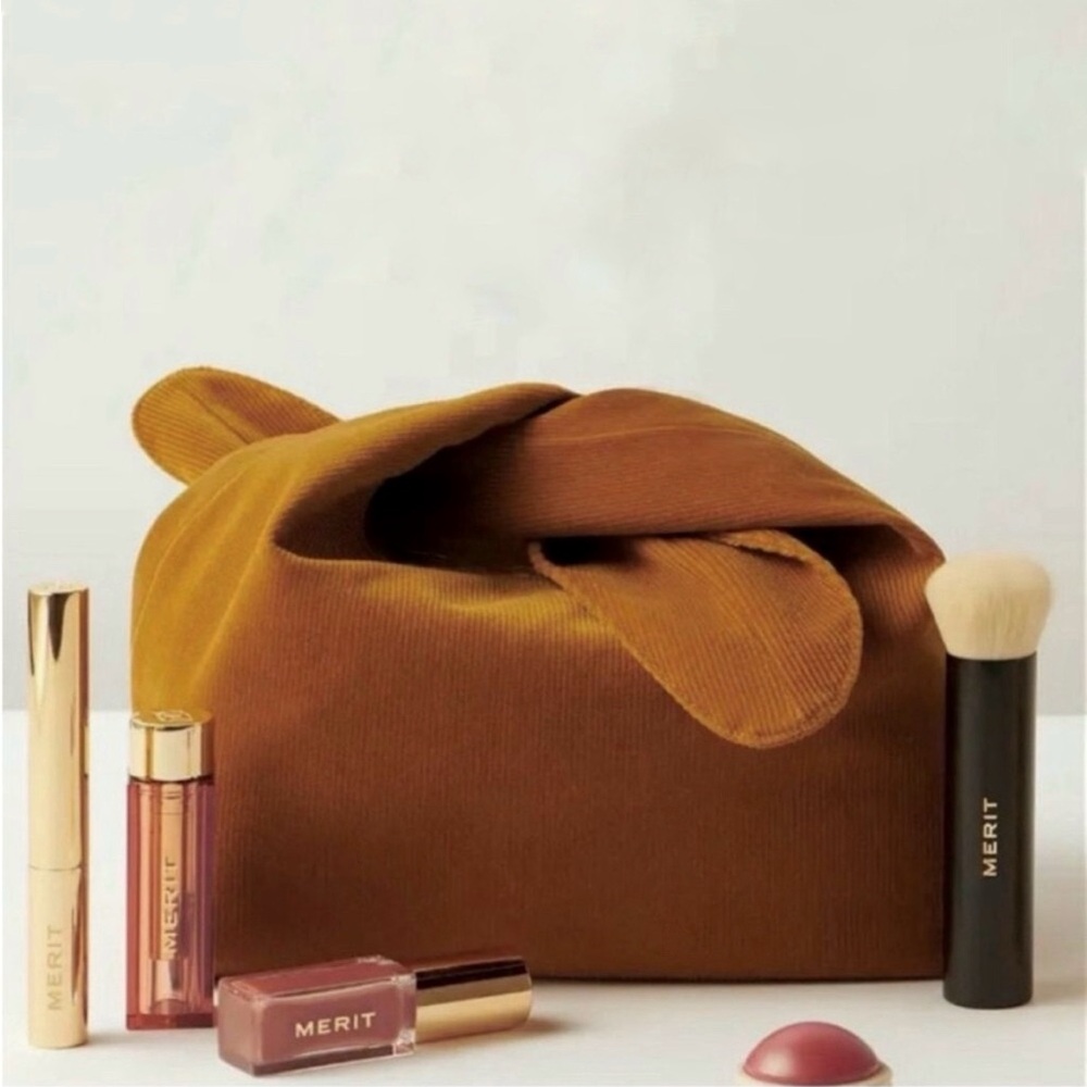 Merit Mustard Yellow Corduroy Makeup Bag